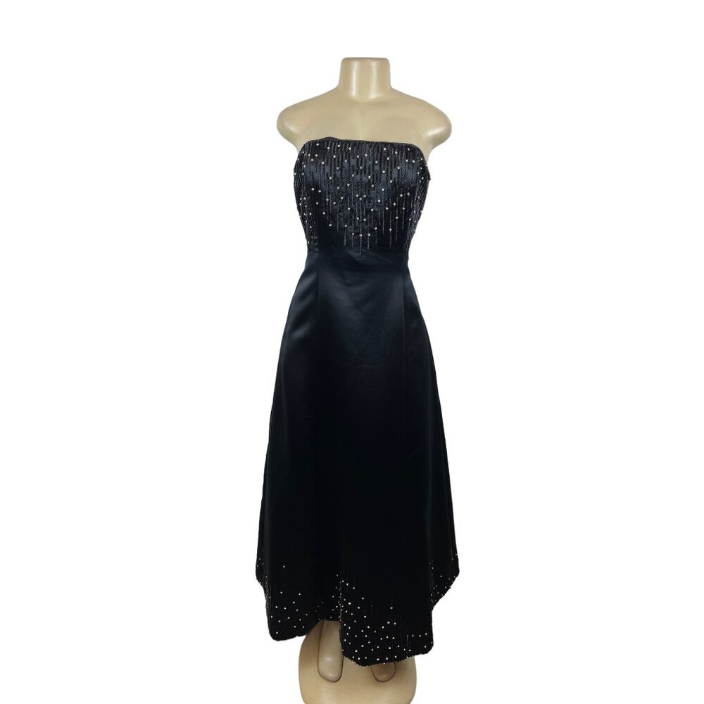 Nina Raynor Women's Strapless Black Sequins Evening Dress